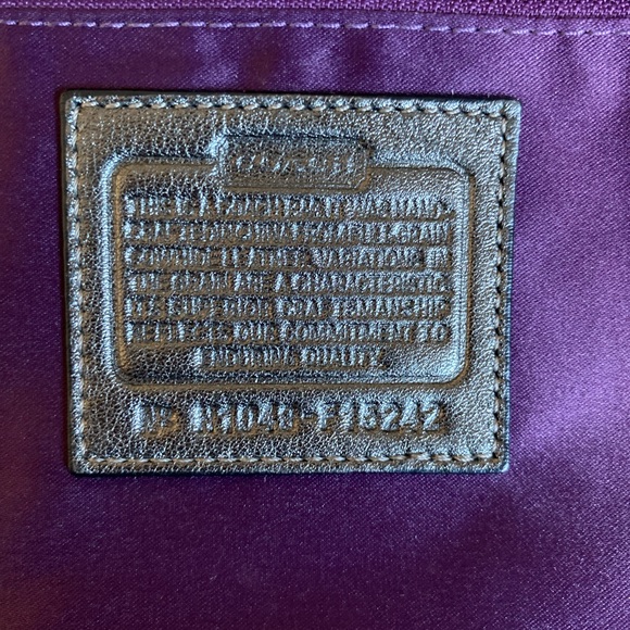 Coach Signature Women's Silver Leather Satchel Top Handle Bag - Picture 5 of 5